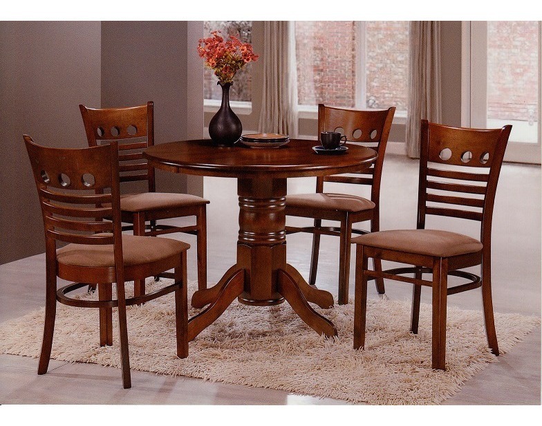 Juego Comedor 4 Sillas Madera Maciza Tapizado Microfibra - $ 14.490,00