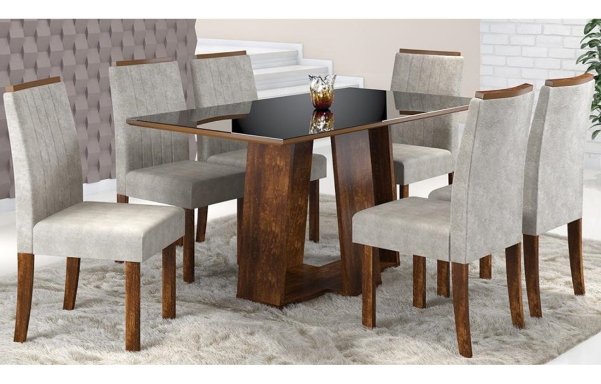 Juego Comedor Vidrio Isis 6 Sillas Mesa 160x90 - $ 17.990 ...