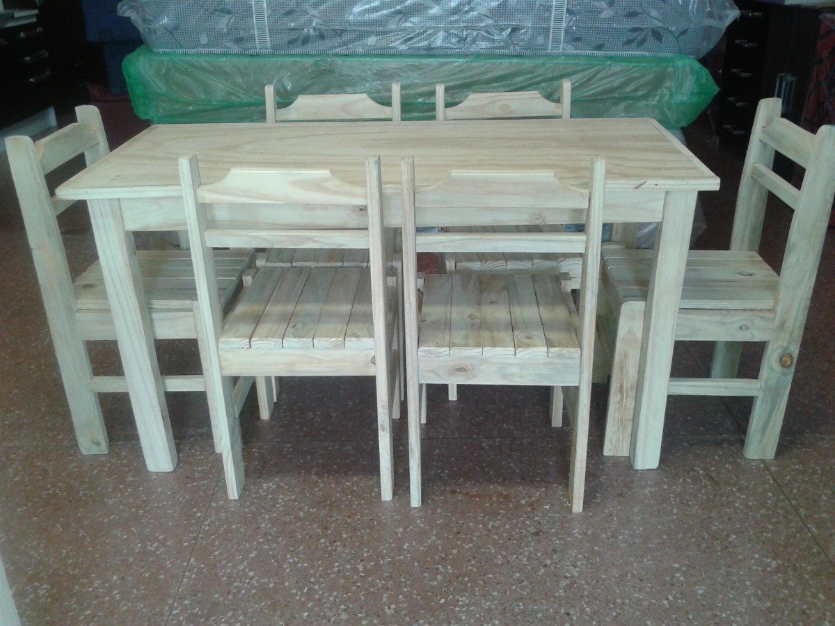 Juego De Comedor 6 Sillas En Madera, Economico Y Resistente ... Juego De Comedor 6 Sillas En Madera, Economico Y Resistente ...