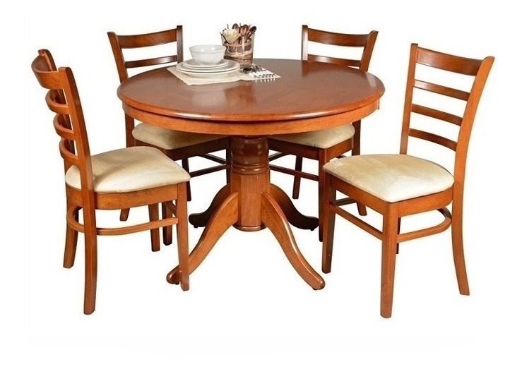 Juego De Comedor - Coco | Mesa Redonda C/ Pedestal #plakards - $ 17.800