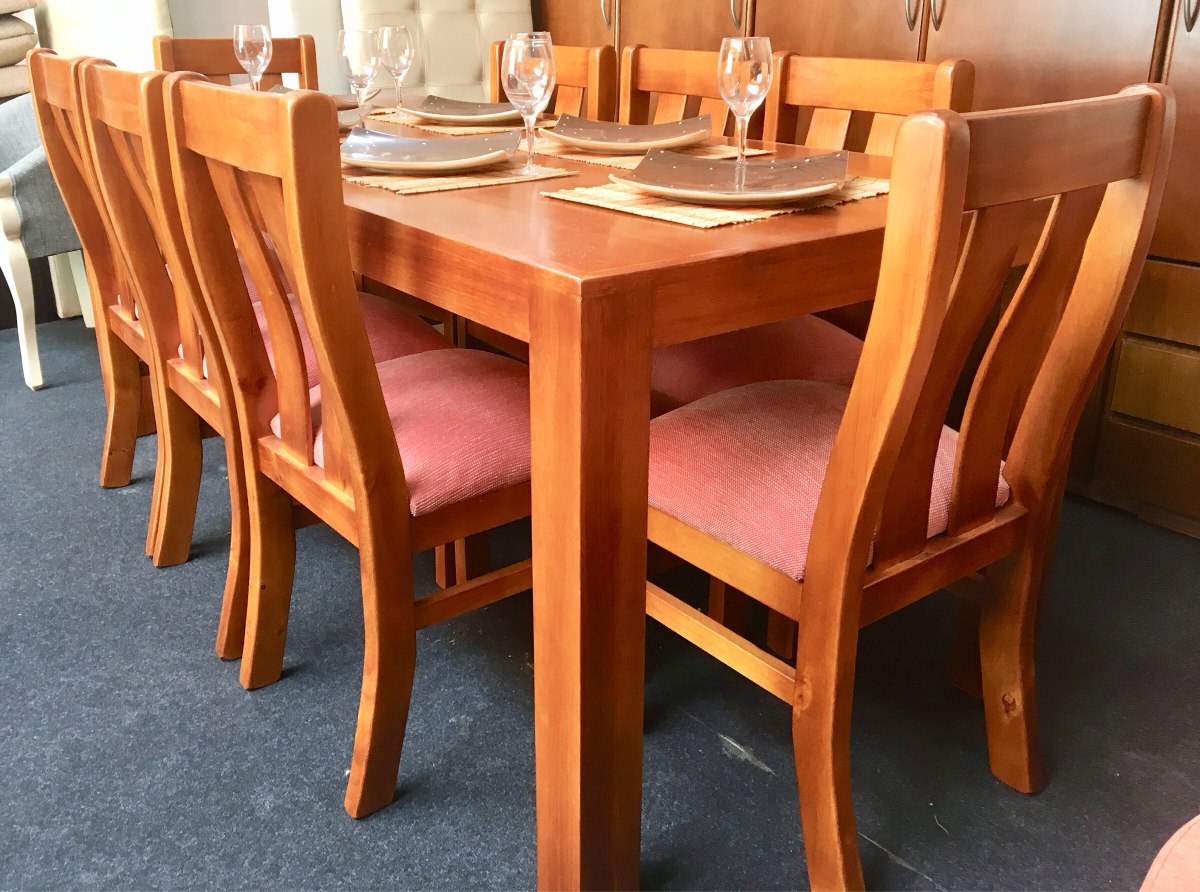 Juego De Comedor En Madera Maciza- 8 Sillas- Mesas- Sillas - $ 35.500