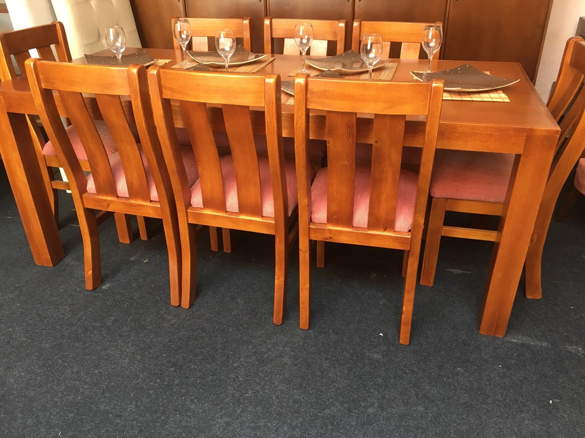 Juego De Comedor En Madera Maciza- 8 Sillas- Mesas- Sillas - $ 35.500