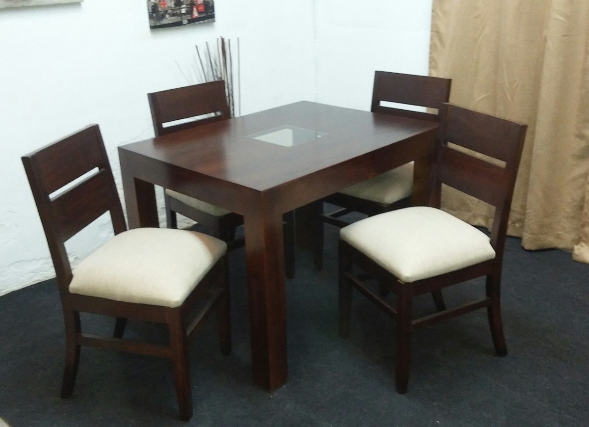 Juego De Comedor Minimalista Mesa De 1.10 X 0.80 Con 4 Si ... Juego De Comedor Minimalista Mesa De 1.10 X 0.80 Con 4 Si ...