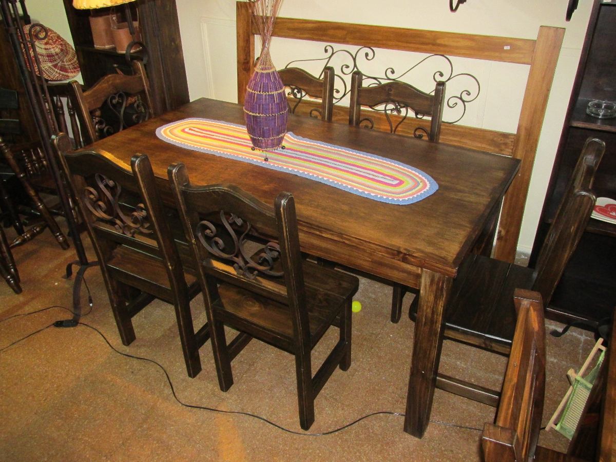 Juego De Comedor Rústico Madera Maciza - $ 18.000,00 en Mercado Libre Juego De Comedor Rústico Madera Maciza - $ 18.000,00 en Mercado Libre