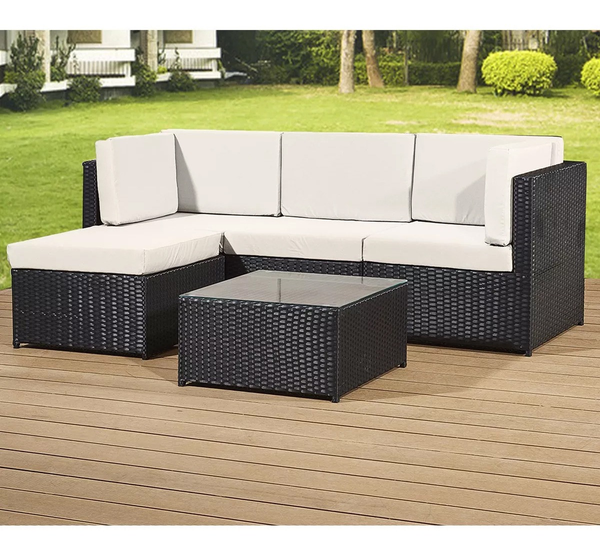 Juego Living Loira 5 Piezas Patio Jardín Exterior De Rattán - $ 19.990