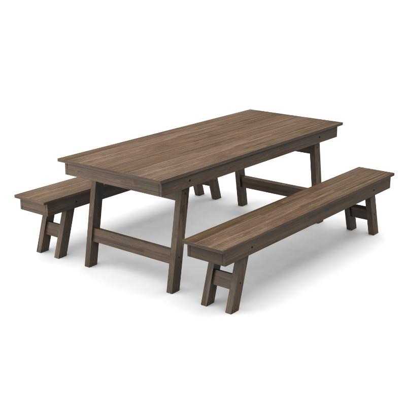 Juego Mesa Bancos Barbacoa Madera Maciza Eucaliptos Grandis - $ 16.500