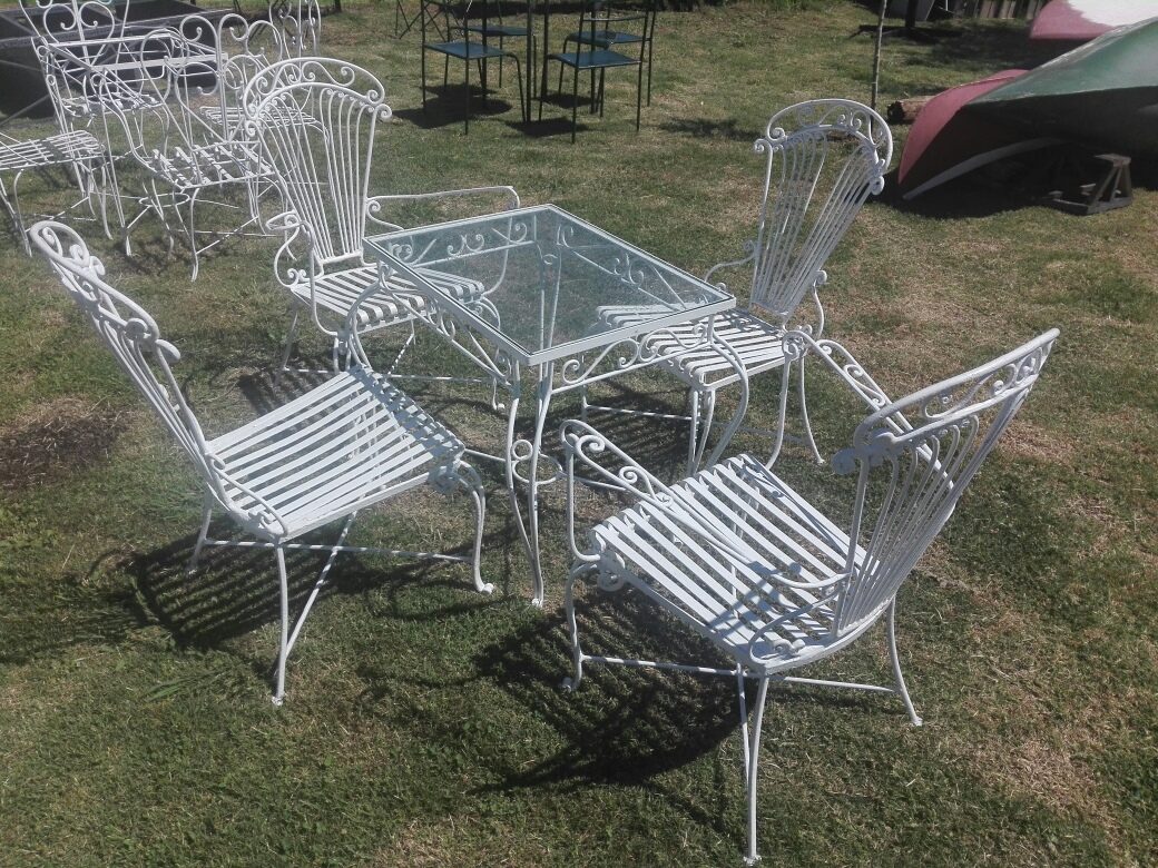 Juego Patio Jardin Hierro Forjado Antiguo 9.500,00 en Mercado Libre