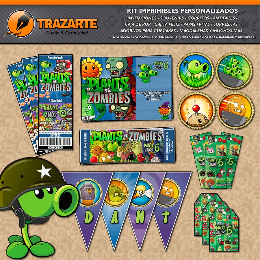 Kit Imprimible Plantas Vs Zombies 2 Personalizado Candy Bar 60000 En Mercado Libre 1155