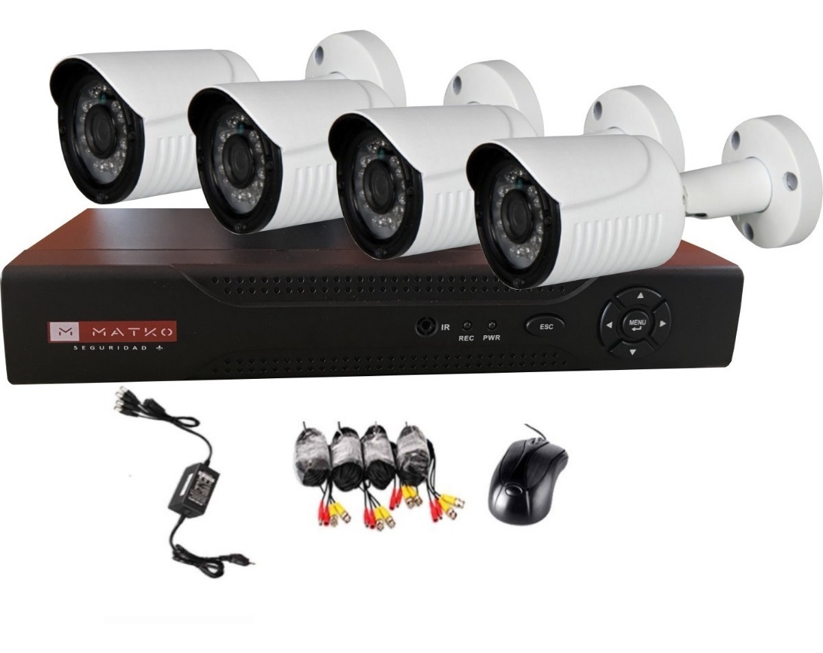 Kit Vigilancia 8ch 4cam Hd Envio Gratis Matko Seguridad - U$S 199,00 en Mercado Libre