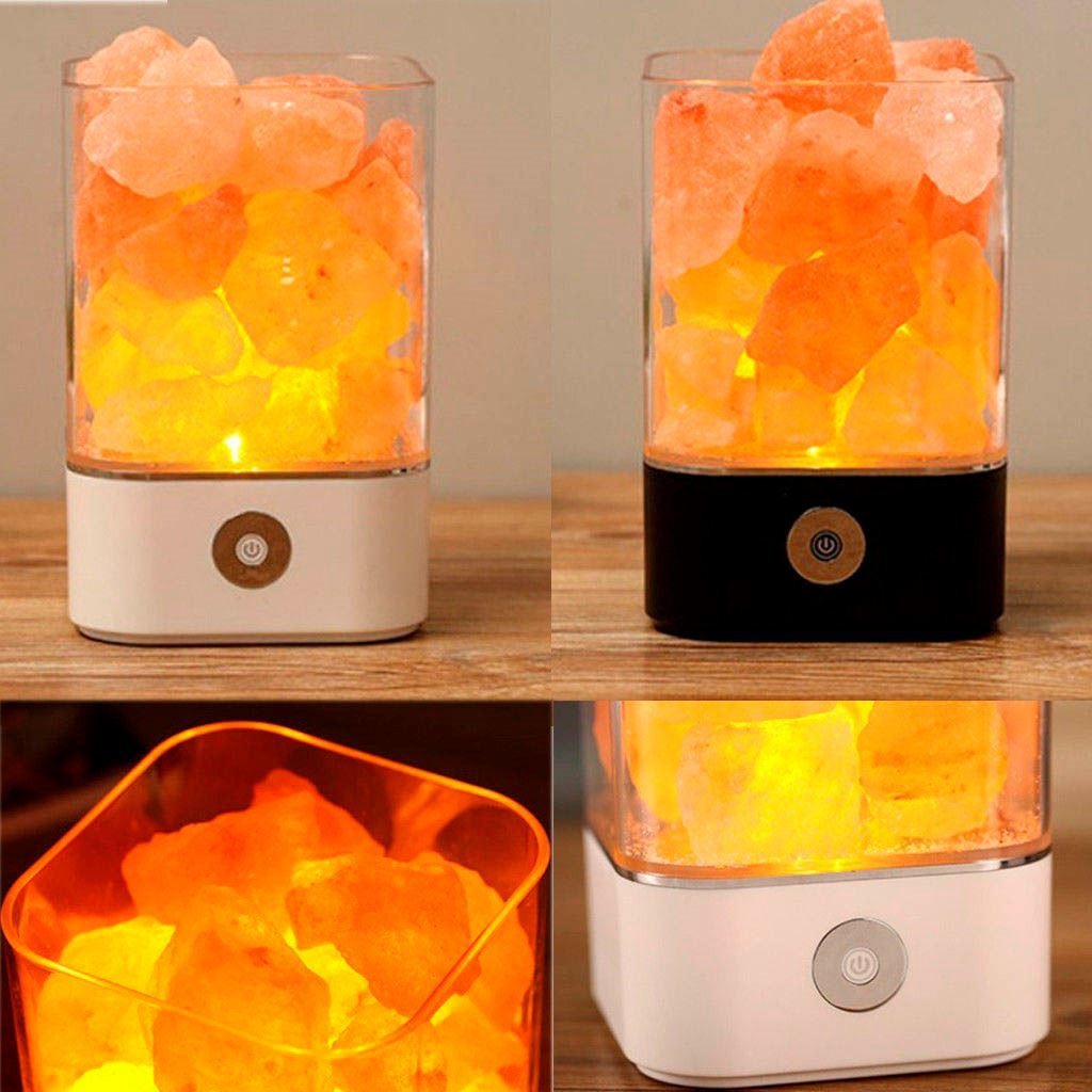 Lampara De Sal Himalaya Cristal Roca Con Luz Led + Usb - El - $ 616,00