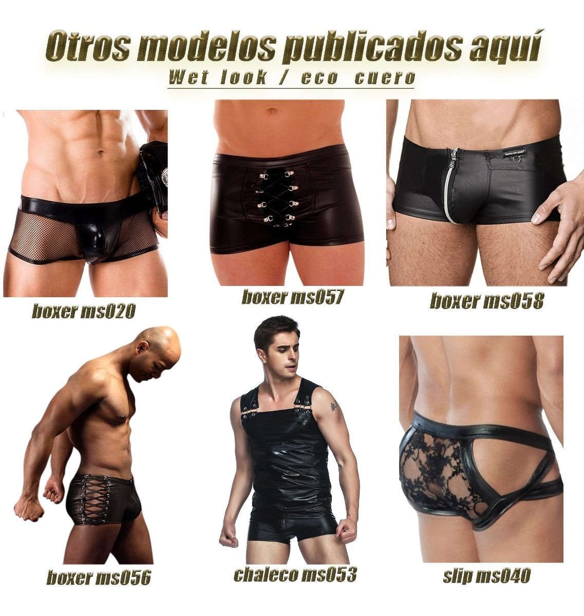 Lencería Sexy Masculina Tanga Transparencia Vinil Hot Ms004 - $ 320,00