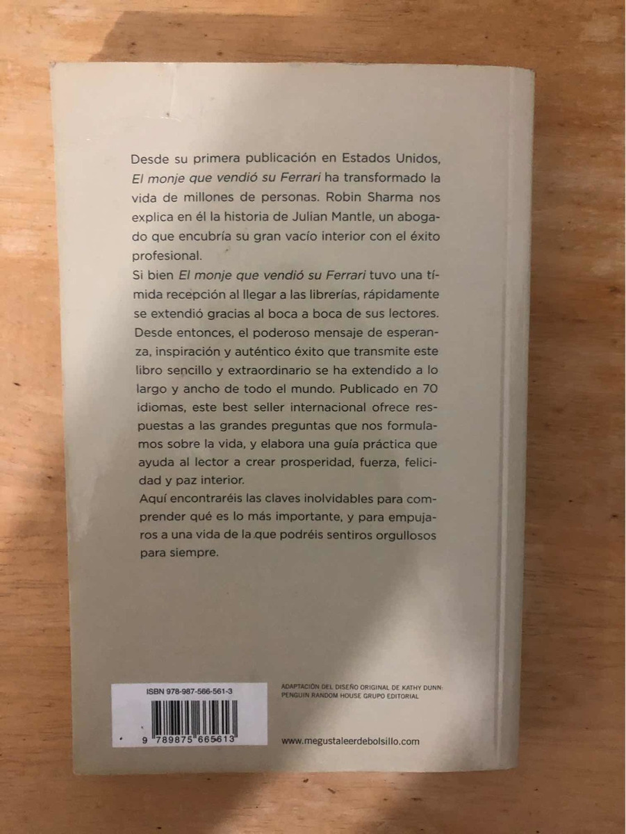 Libro El Monje Que Vendio Su Ferrari - $ 250,00 en Mercado Libre
