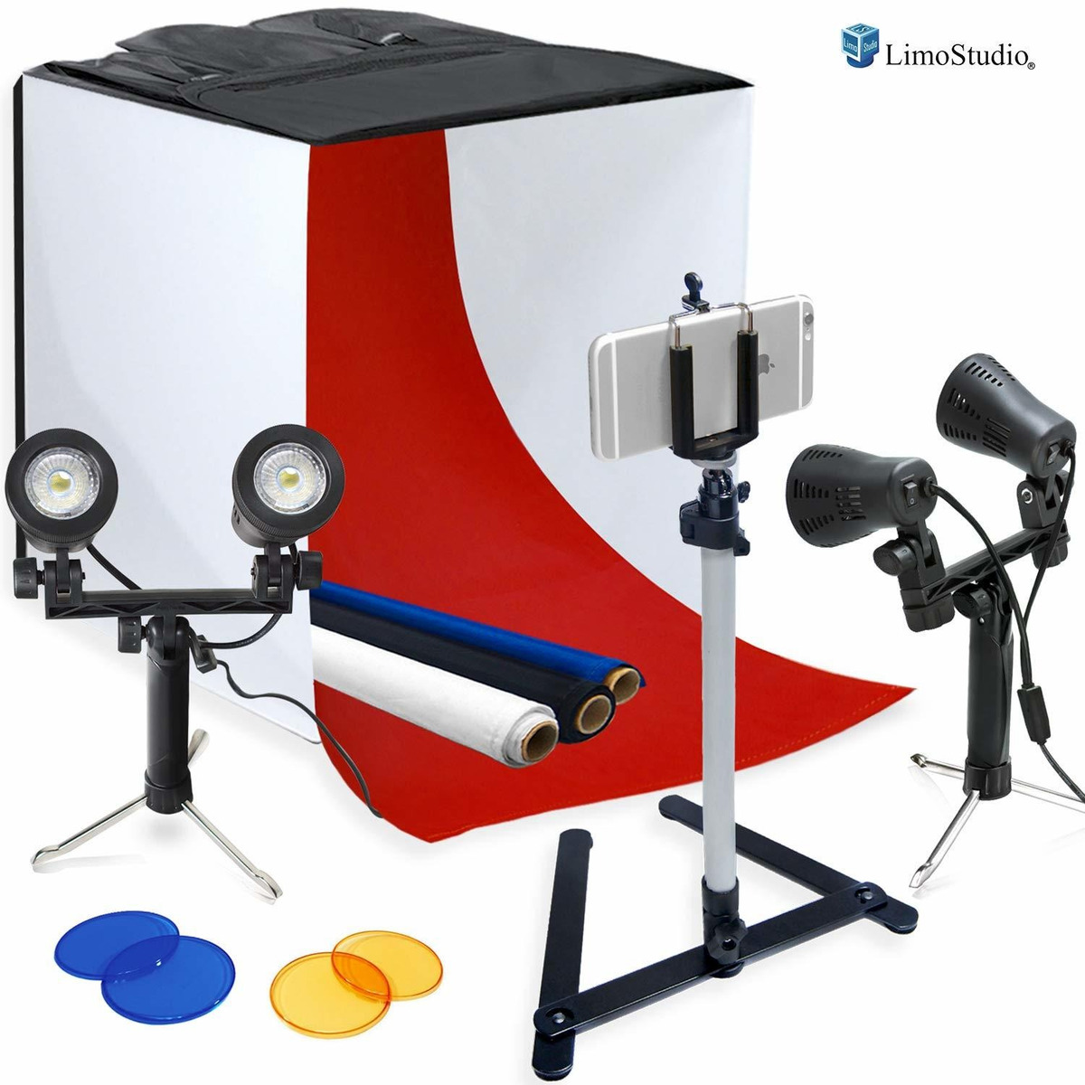 Foto luz carpa estudio fotográfico fotobox móvil foto carpa plegable con LEDs fondos 2