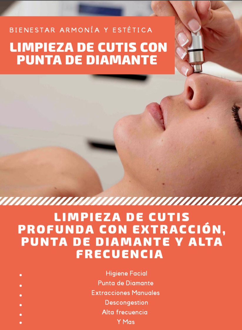 limpieza facial profunda con punta de diamante