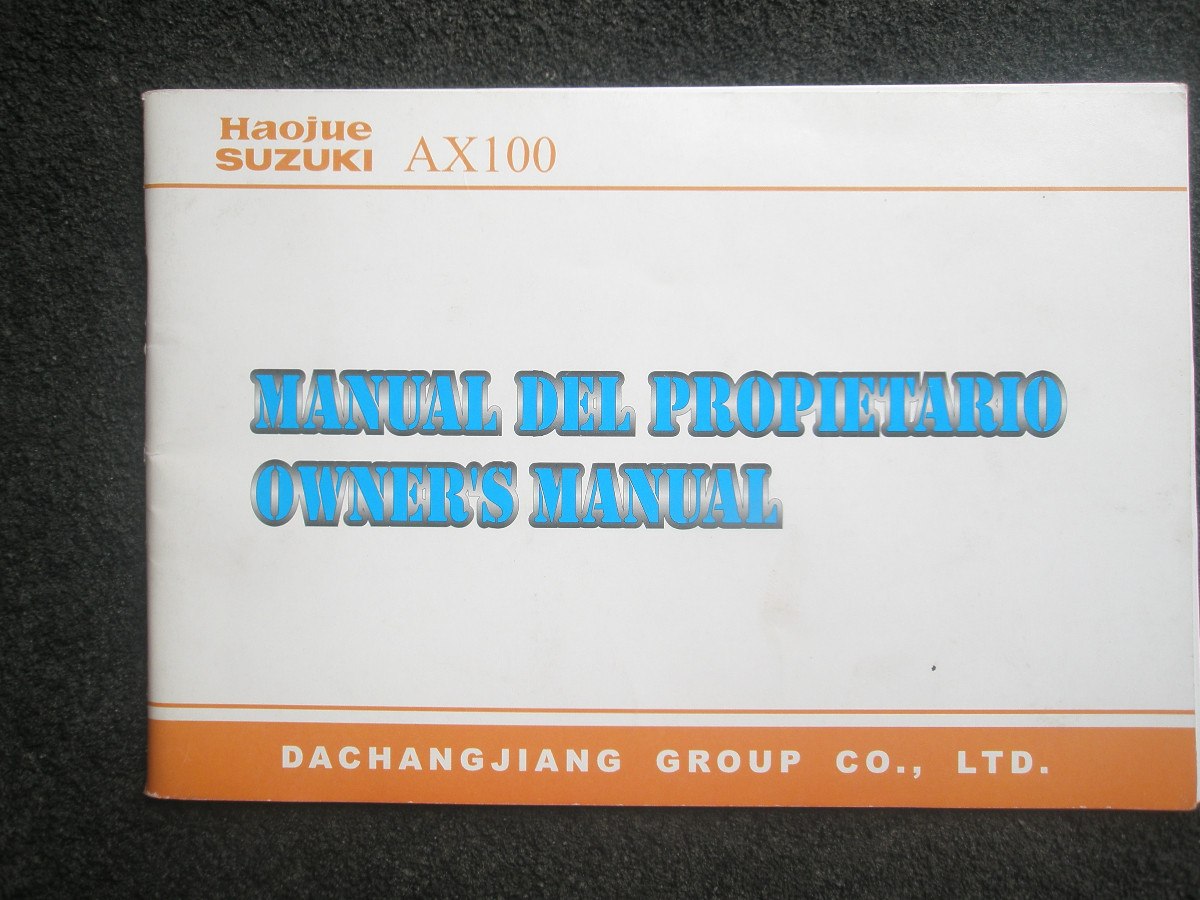  Manual  De  Suzuki  Ax  100  250 00 en Mercado Libre