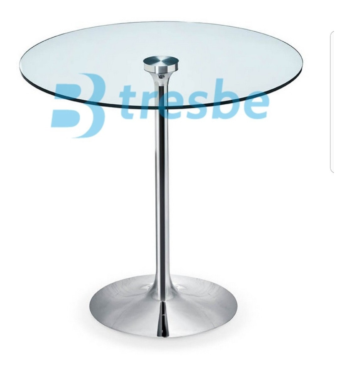 mesa redonda de vidrio