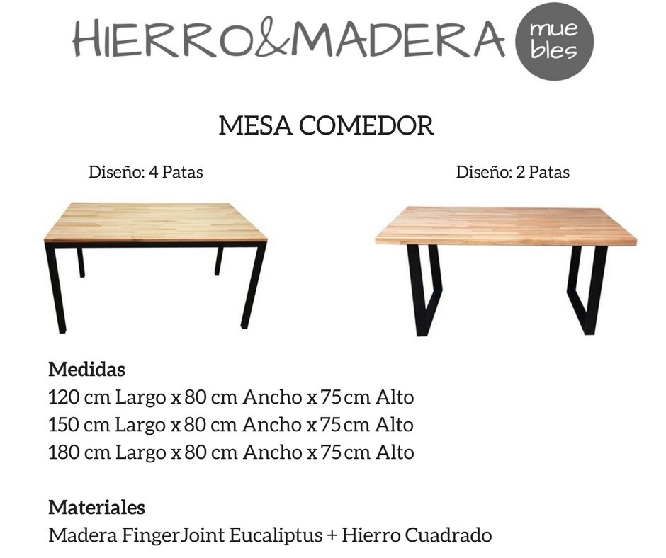 Mesa Comedor En Hierro Y Madera 120x80x75 - H & M Muebles - $ 6.900 ... Mesa Comedor En Hierro Y Madera 120x80x75 - H & M Muebles - $ 6.900 ...