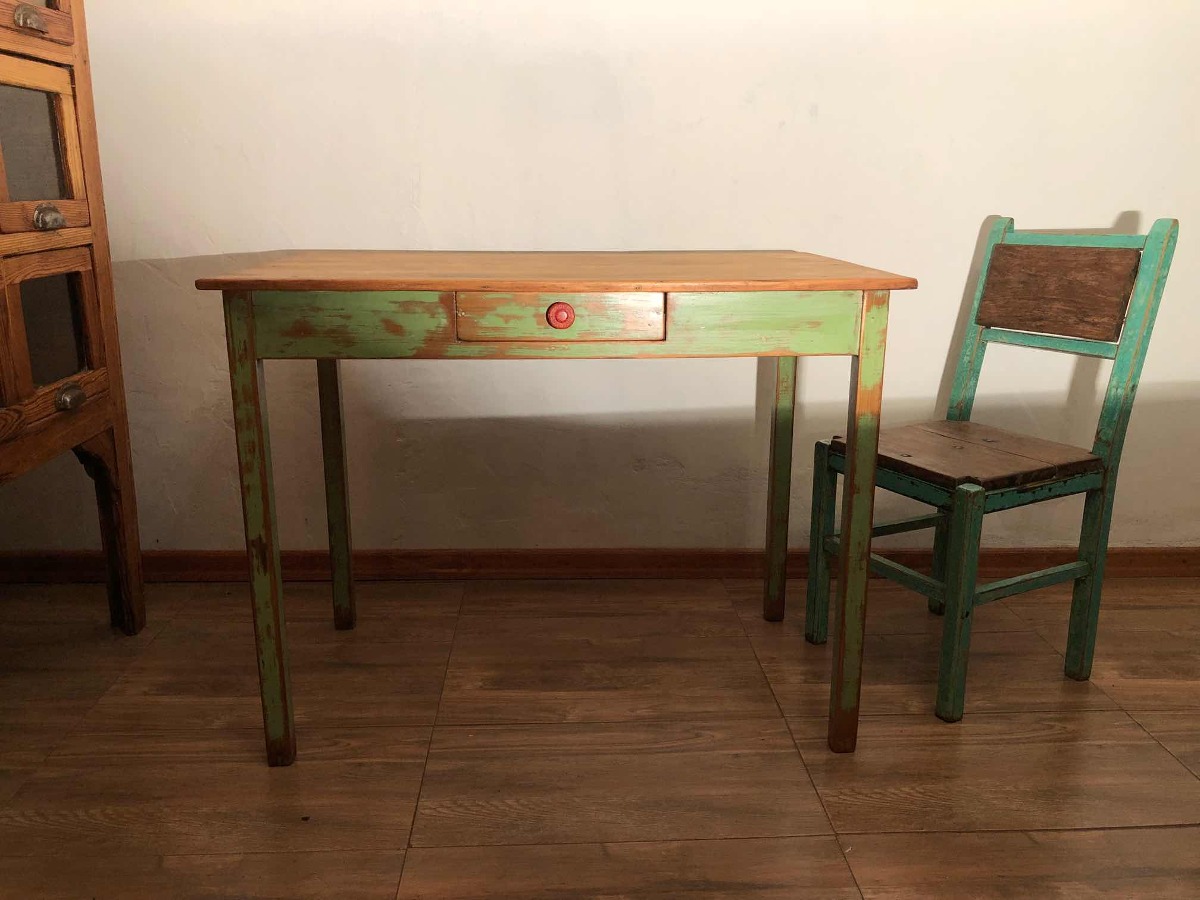 Mesa De Cocina Antigua Madera Restaurada - $ 6.000,00 en Mercado Libre