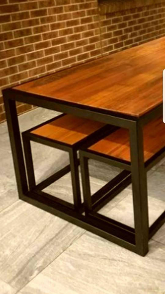 Mesa De Comedor Tipo Industrial Hierro Y Madera - $ 4.900,00 en Mercado