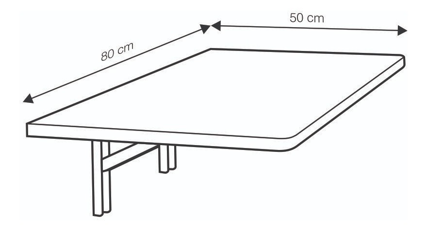 Mesa Escritorio Plegable Abatible De Pared 80x50cm -a Medida - $ 3.990