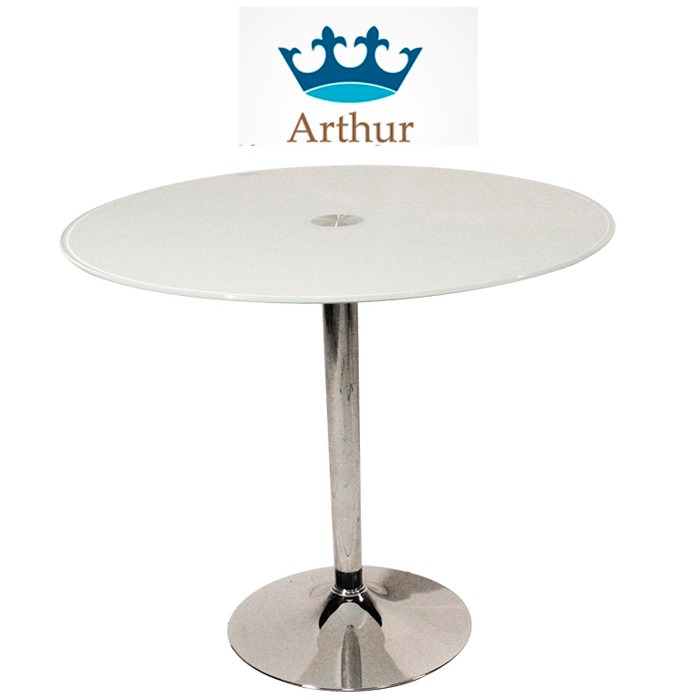 Mesa Mesita De Comedor Redonda Blanca 0.90 Con Base Cromada ... Mesa Mesita De Comedor Redonda Blanca 0.90 Con Base Cromada ...