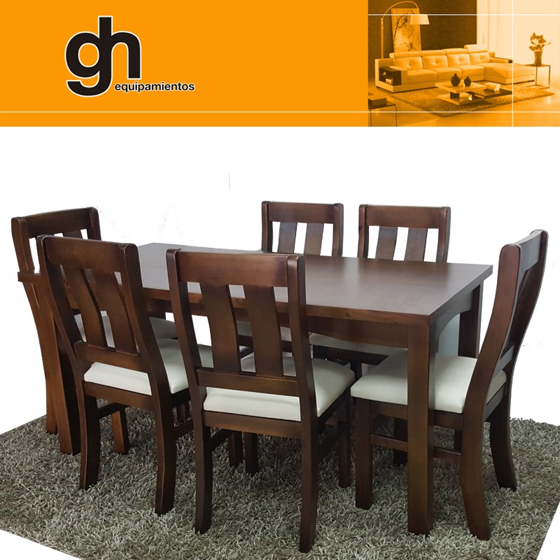Mesa Y 6 Sillas En Madera Para Comedor Gh 6 Y 12 Pagos - $ 22.490,00 ... Mesa Y 6 Sillas En Madera Para Comedor Gh 6 Y 12 Pagos - $ 22.490,00 ...