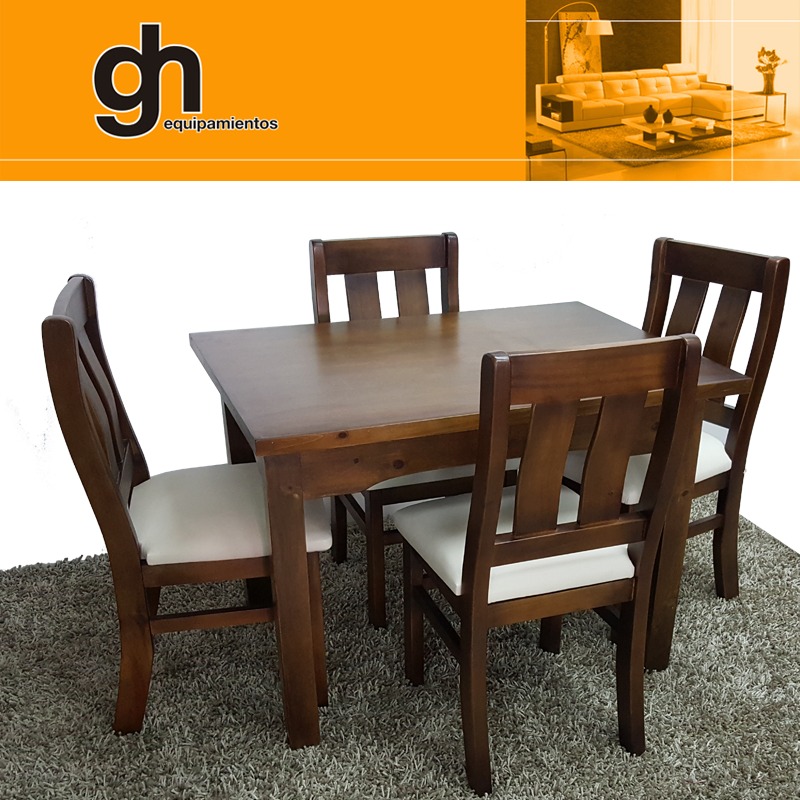 Mesa Y Sillas Para Cocina Comedor Living Madera Maciza Gh - $ 14.990 ... Mesa Y Sillas Para Cocina Comedor Living Madera Maciza Gh - $ 14.990 ...