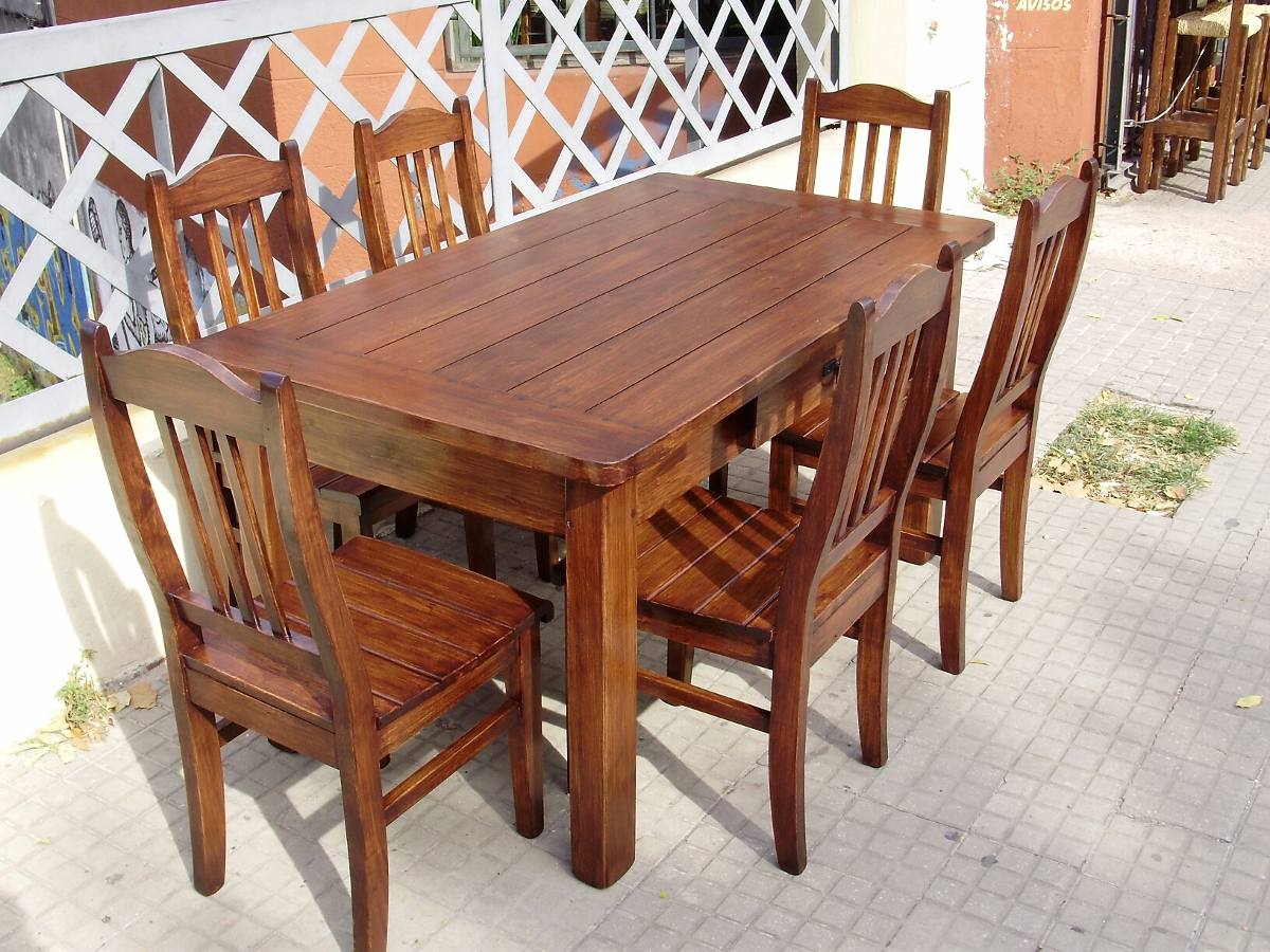 Muebles Rusticos Comedor 6 Sillas - $ 39.000,00 En Mercado Libre