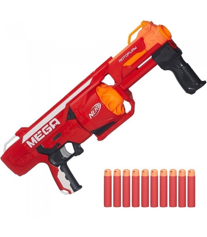 Nerf Mega Rotofury Arma Niño Juguete Dardos Gun Pistola