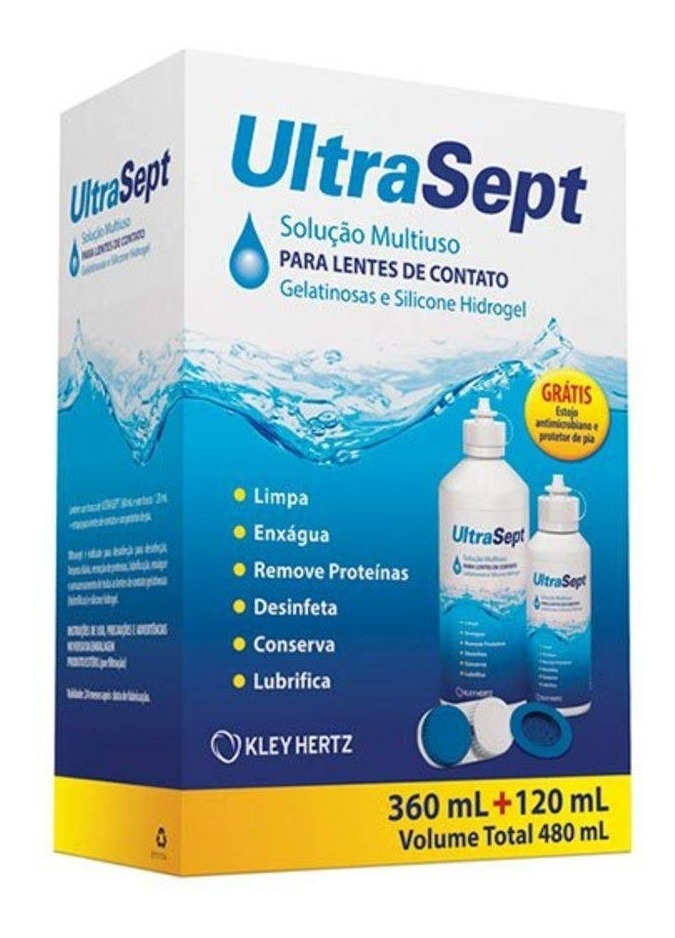 Oferta !!liquido Para Lentes De Contacto Ultrasept Kit 480ml - $ 1.309