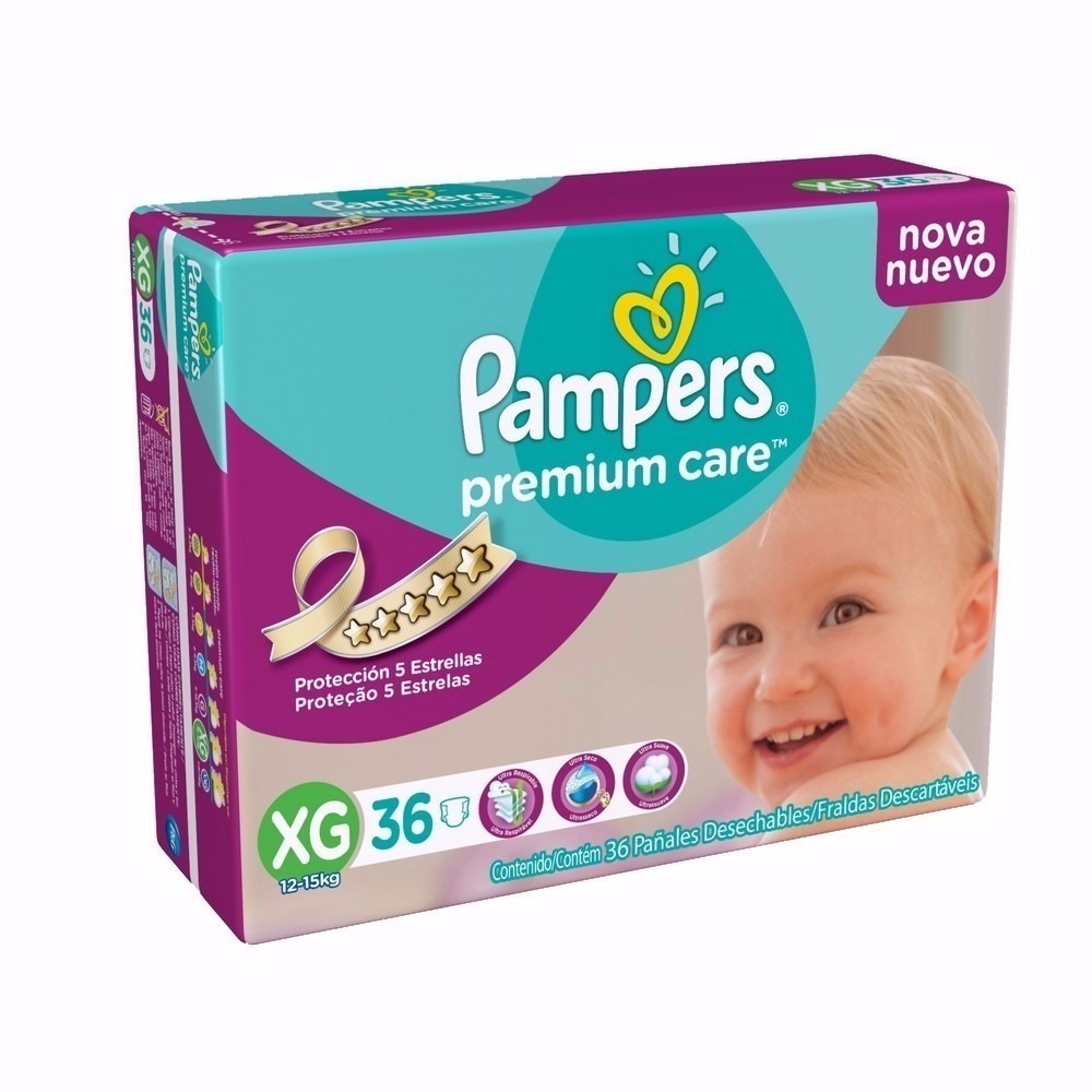 Pañales Pampers Premium Care Xg 36 Bebés Y Niños 635 00 En Mercado