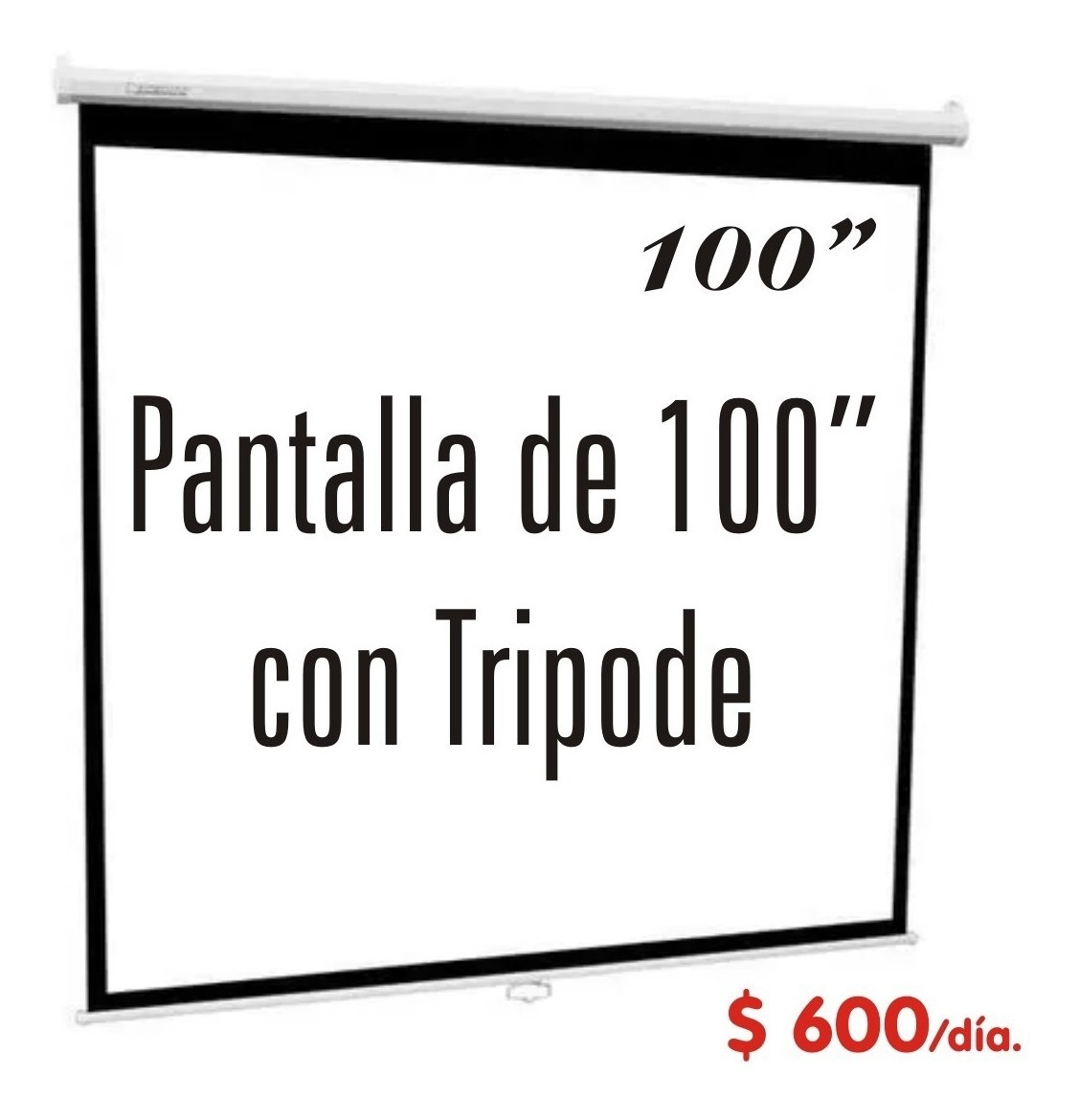 Pantalla Gigante 100 Pulgadas, 2 Metros Trípode $ 600 Alq. - $ 600,00