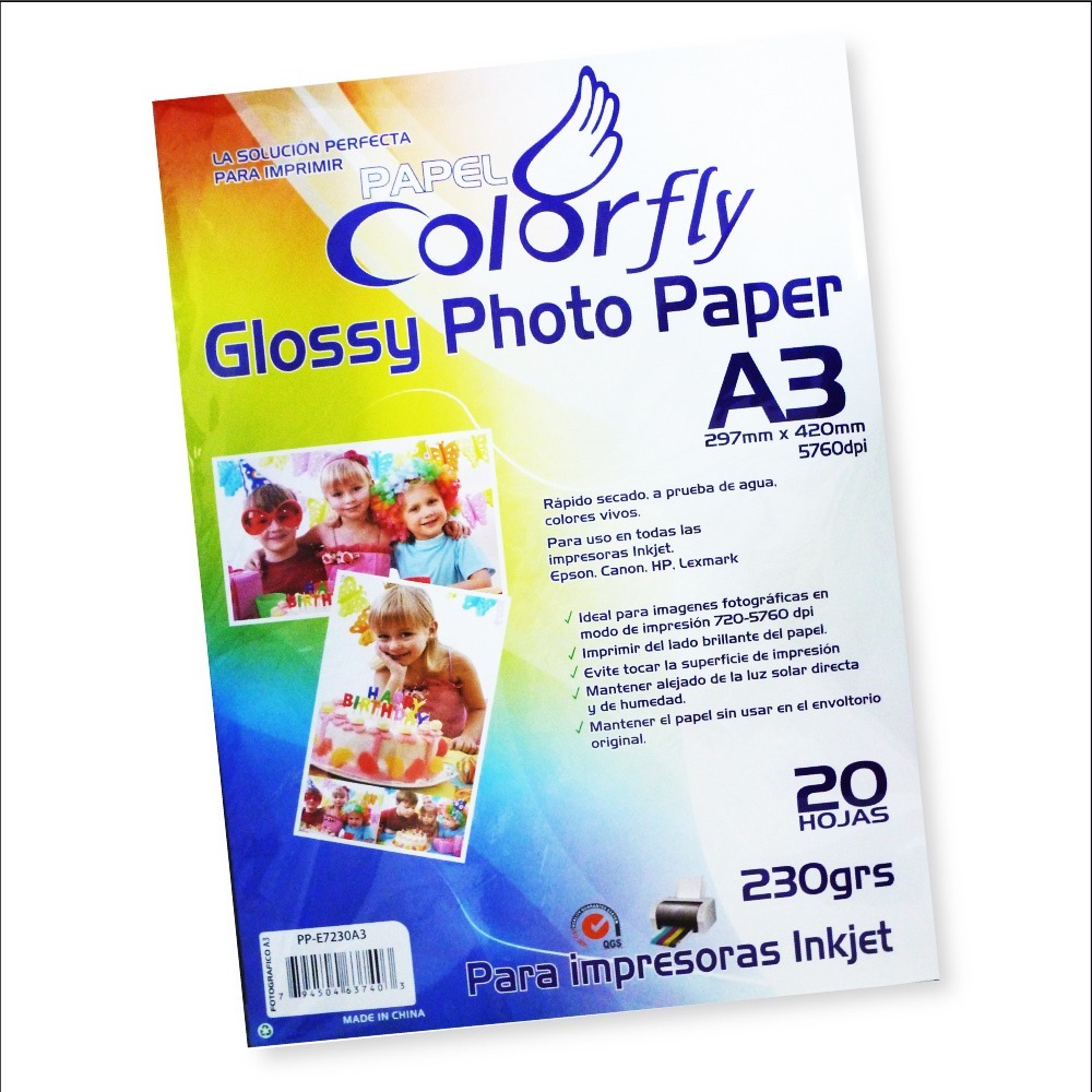 Papel Fotografico A3 230grs 20 Hojas Brilloglossy 24000 En Mercado Libre 0191