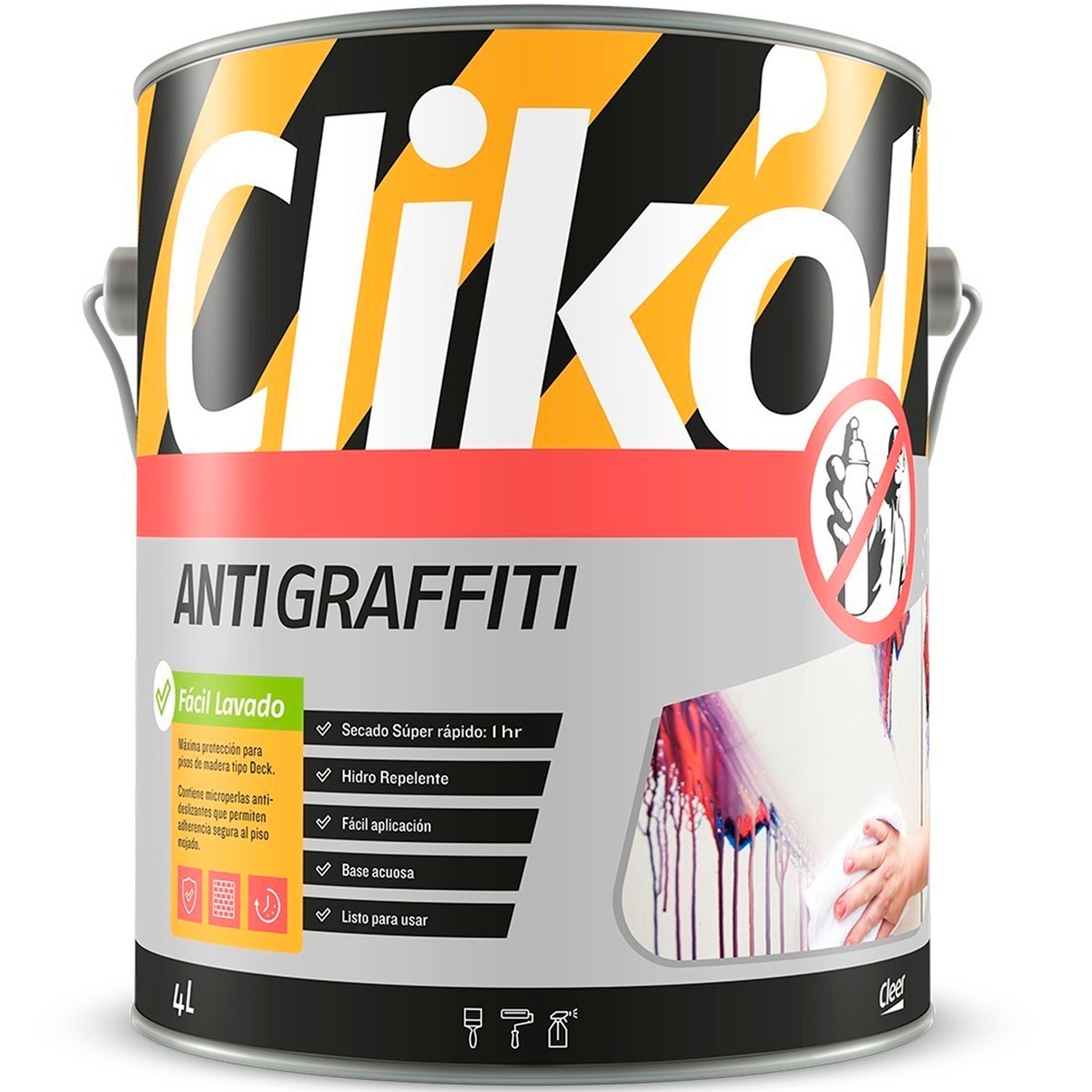 Pintura Antigrafitti 1 Lts Protectora Clikol G P - U$S 21,90 En Mercado ...