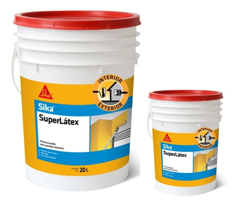 Pintura Lavable Antihongo Superlatex Sika Blanco 20 + 4 Lts - $ 3.155 ...