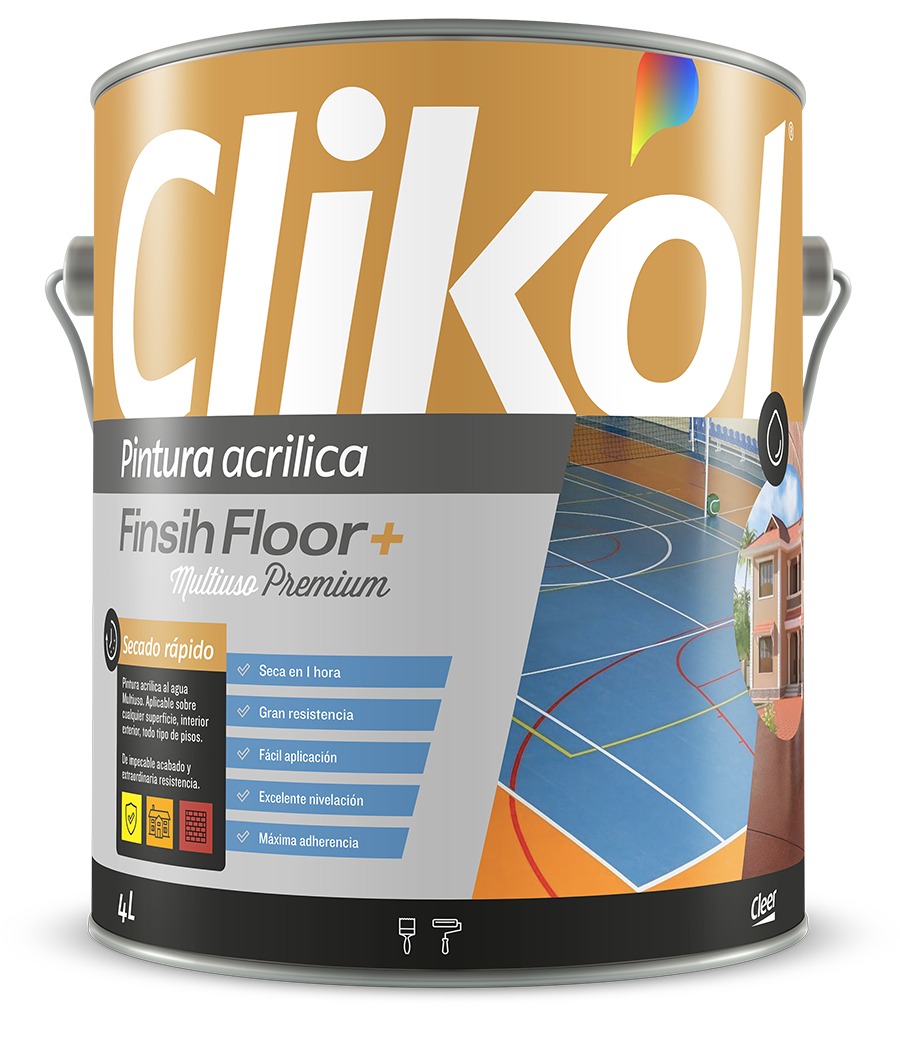 Pintura Pisos Al Agua Multiuso Clikol 1 Litro Vario Colores - $ 389,00