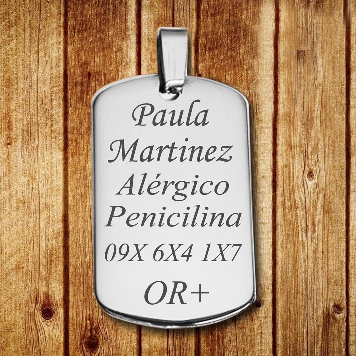 Placas Identificación Personal, Alérgias Dolencias, En Acero - $ 429,00