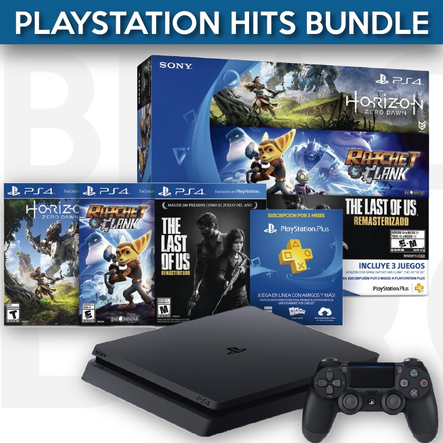 Playstation4 + 3 Juegos Fisicos Hits + Psn Card + Envios ...