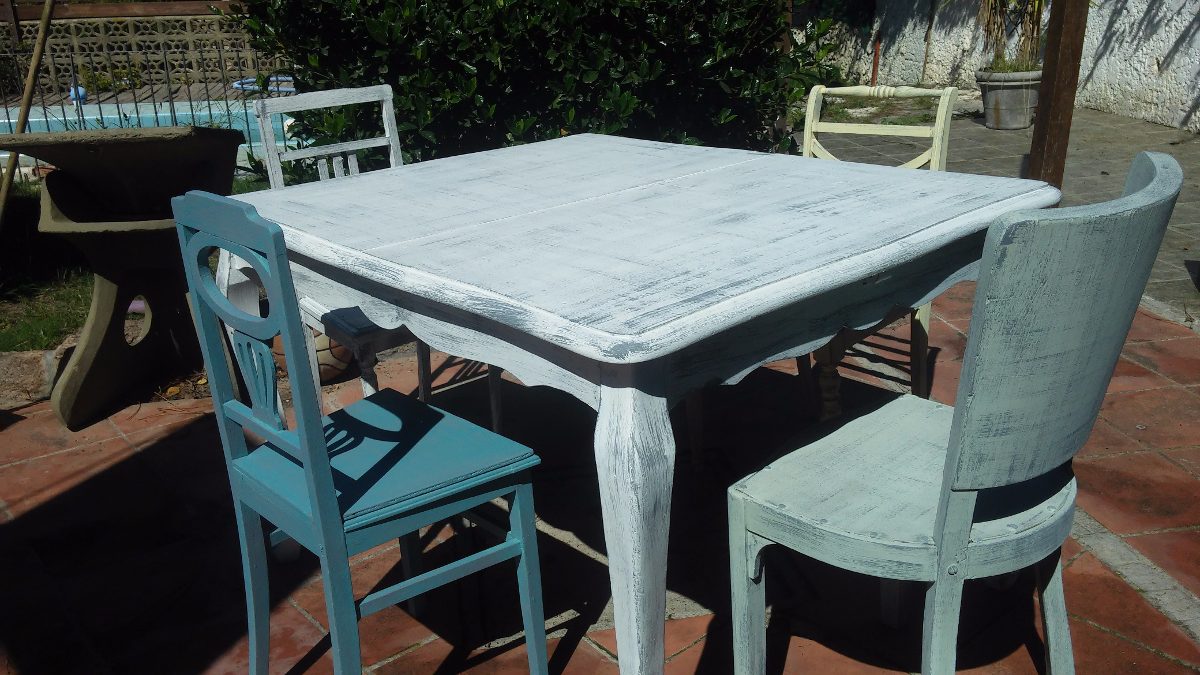 Precioso Juego De Comedor A Nuevo Estilo Vintage - $ 12.800,00 en ... Precioso Juego De Comedor A Nuevo Estilo Vintage - $ 12.800,00 en ...