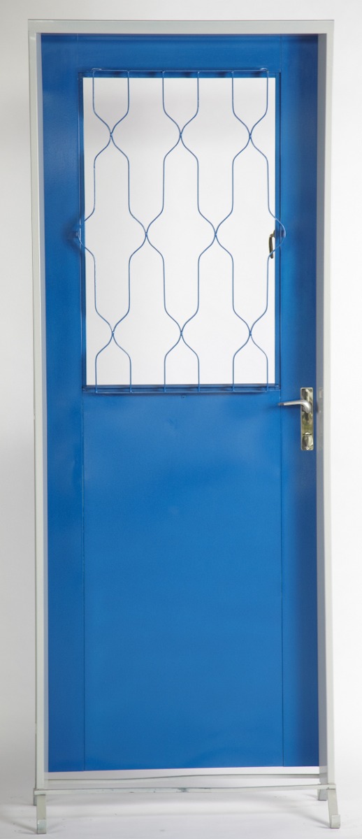 Puerta Exterior Seguridad Chapa Con Reja En Hierro (10/23) - $ 10.694