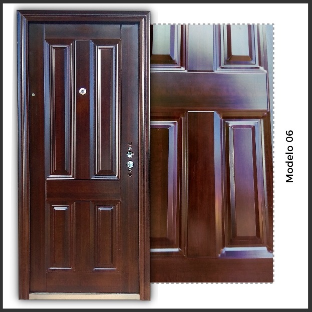 Puerta Seguridad, Exterior, Doble Chapa Acero, Semi Blindada - $ 6.100