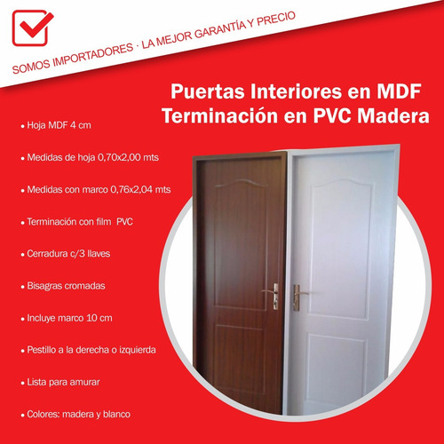 Puertas interiores pvc