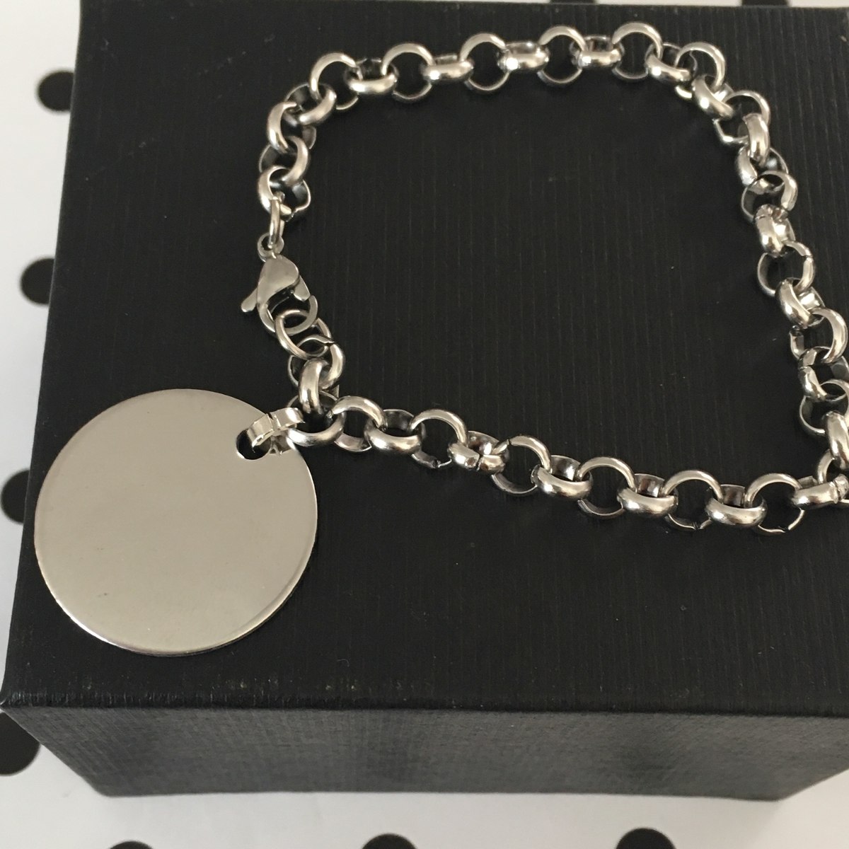 Pulsera Acero Quirurgico Rolo Con Dije Para Grabar Nombre - $ 800,00 En ...