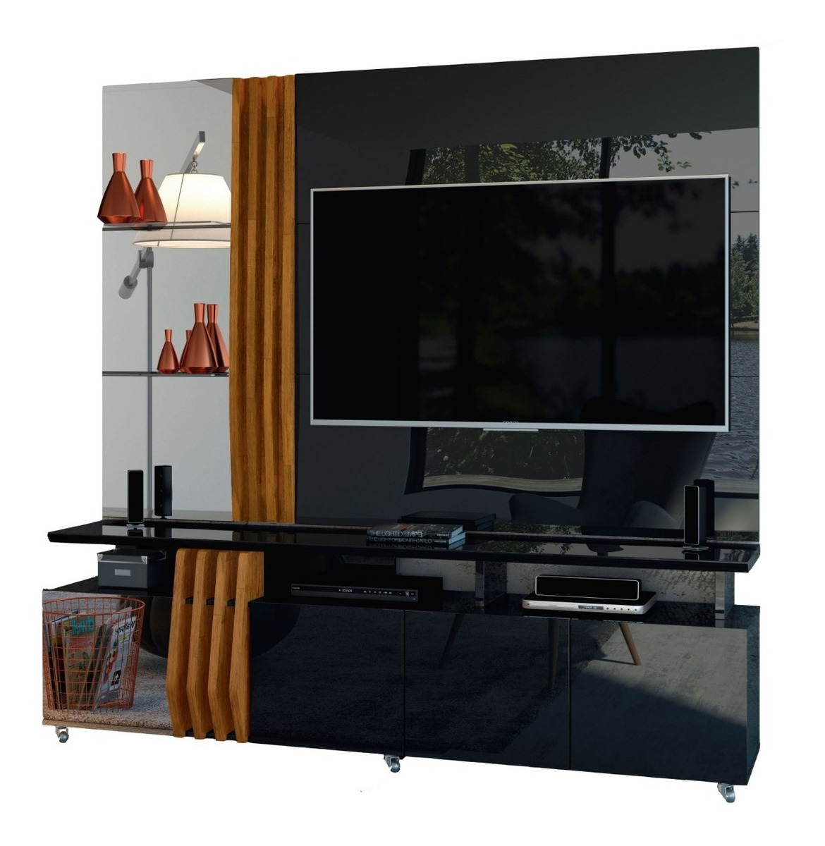  Rack  Tv  Modular Con Espejo Living Hasta Led  55 Donna 9 