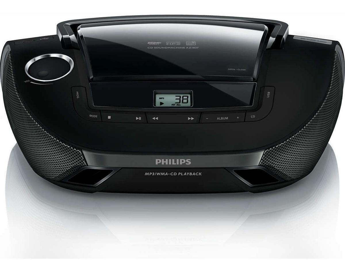 Radio Am Fm Philips Reproductor Portátil Cd Mp3 Usb Az1837