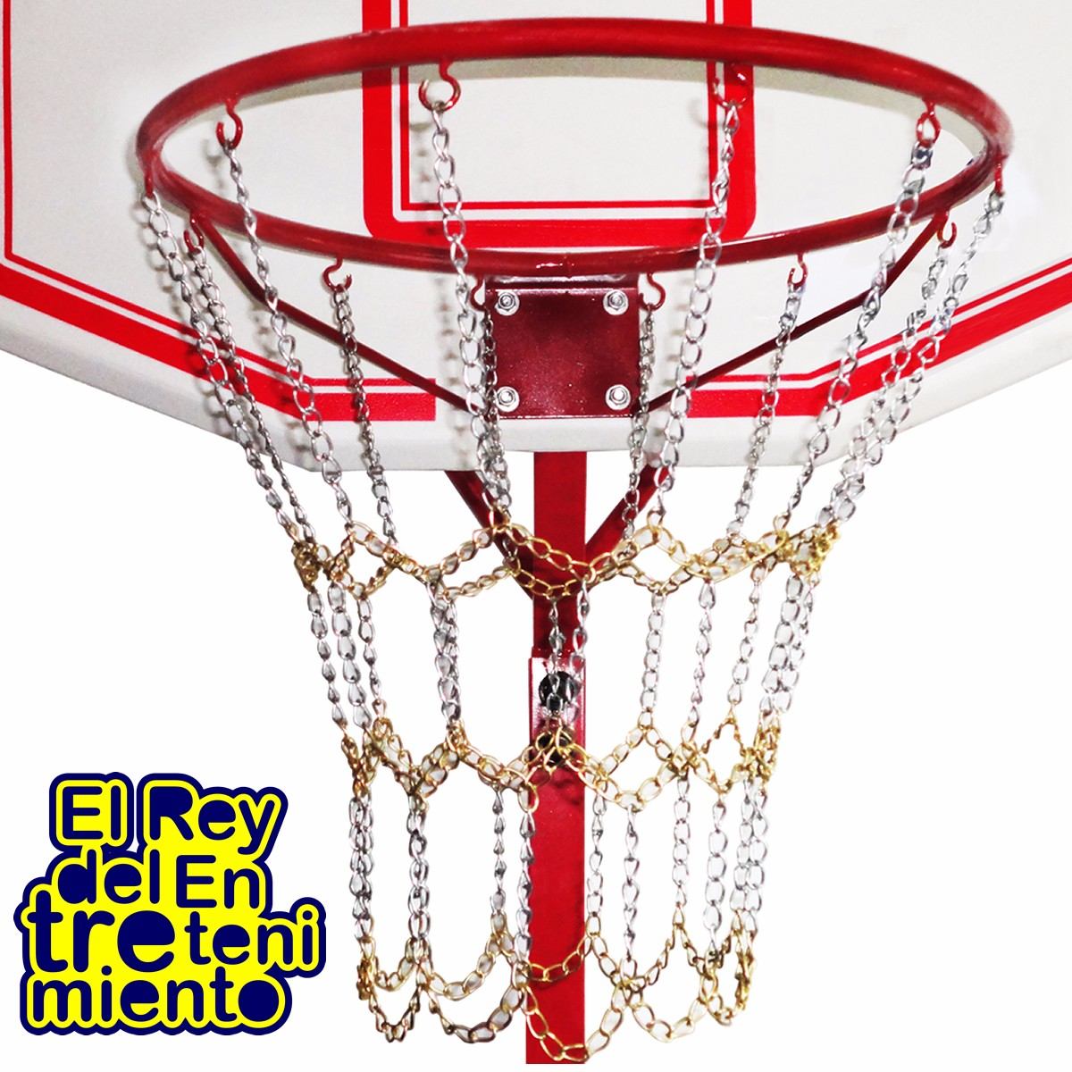 Red Cadena Metálica Cromada P/ Aros Basquetbol Basket El Rey - $ 490,00