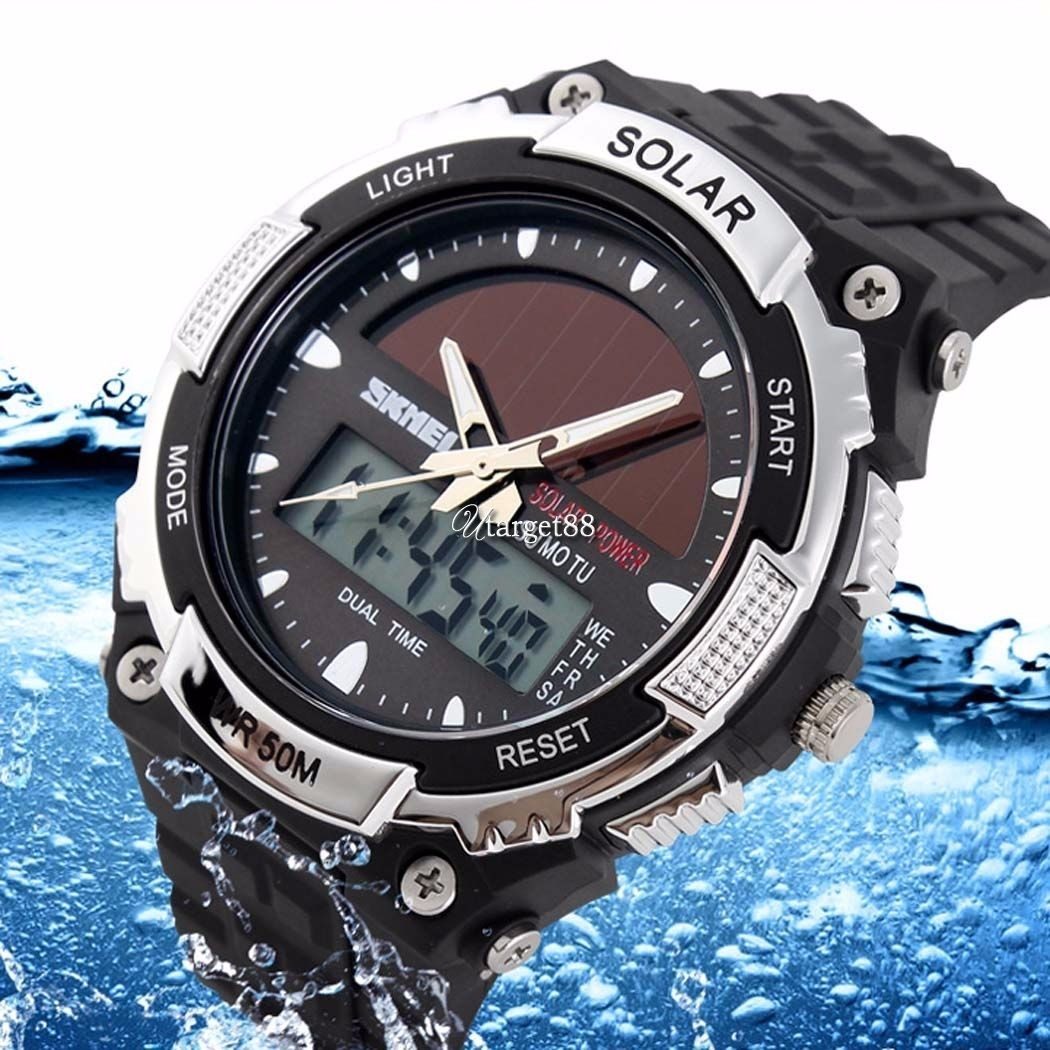 Reloj Solar Hombre Skmei Sumergible 50m Doble Hora 990,00 en