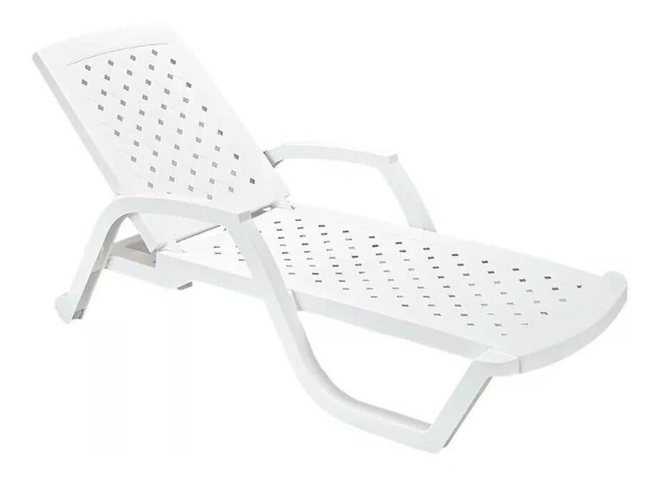 Reposera Plastica Blanca Ideal Para Piscina Playa Jardin Hts 2950