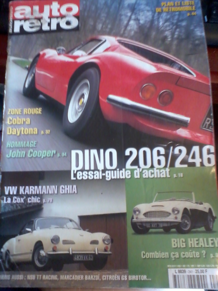 Revista Auto Retro Autos De Epoca Ferrari Dino, Karmann Etc 259,00