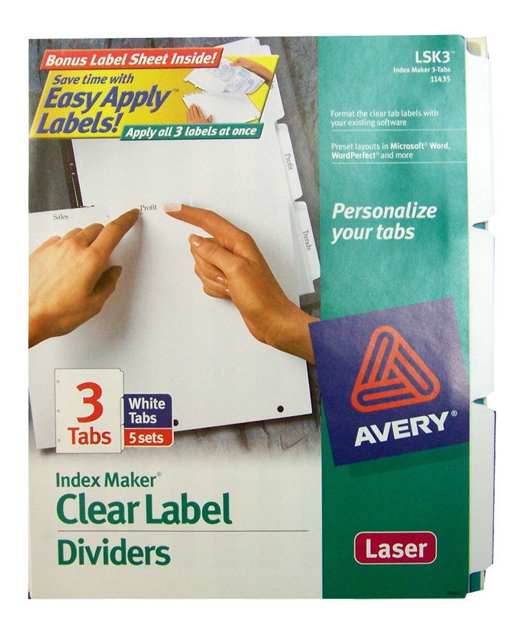 Separador Carta Avery Ls 1-3 3 Per 11435 Districomp 